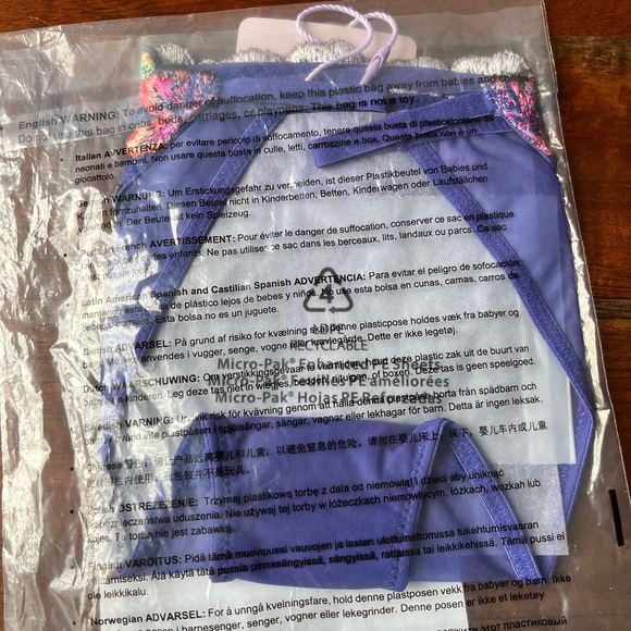 Spac'd Out Blue Fresh Bouquet Western Wildflower String Bikini Panty - Picture 11 of 13